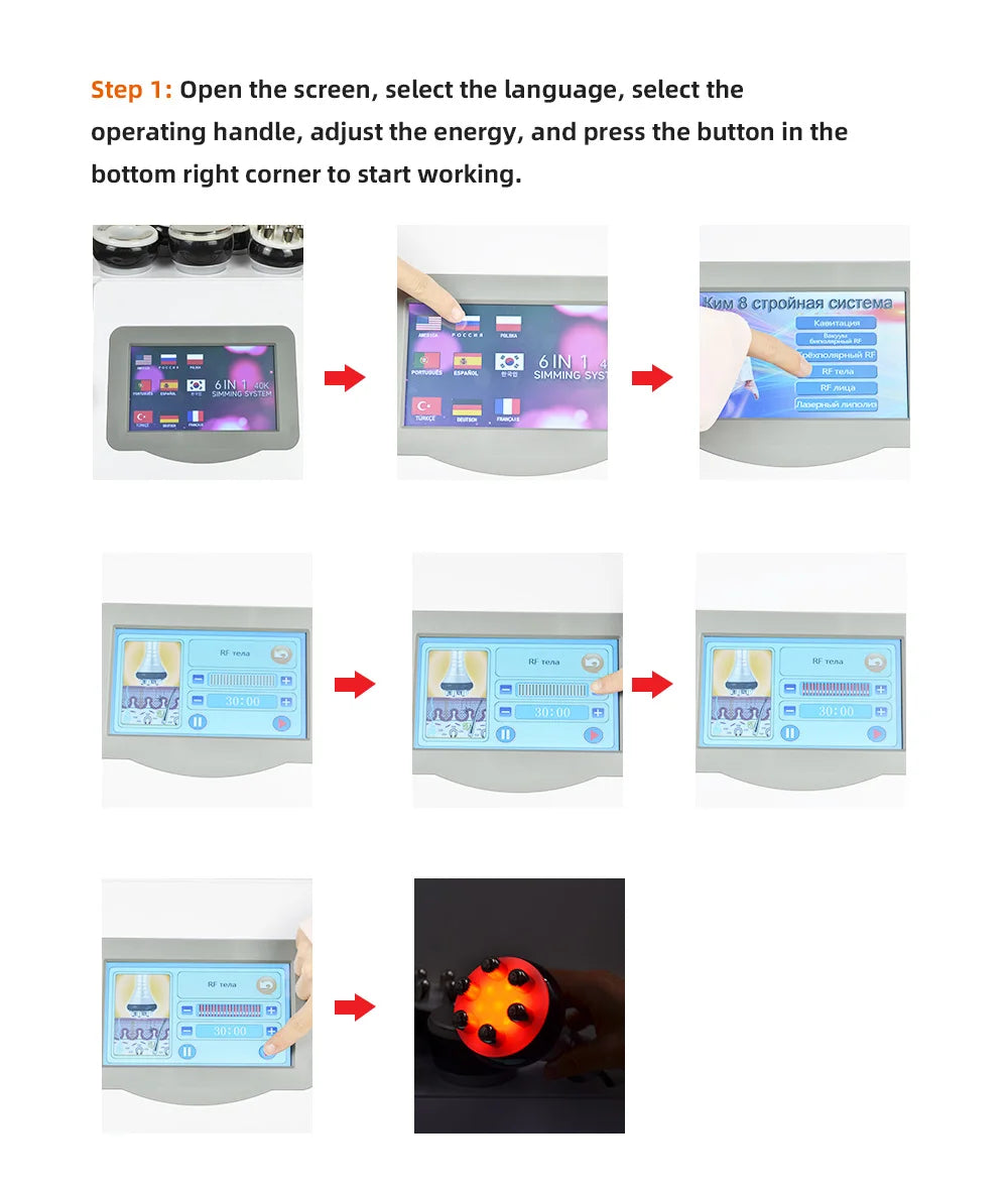 6 In 1 40K Ultrasonic Cavitation Machine Weight Loss Skin Lift Tightening Vacuum Lipo KIM8 Body Slimming Machine Body Shaping - Shopifynow