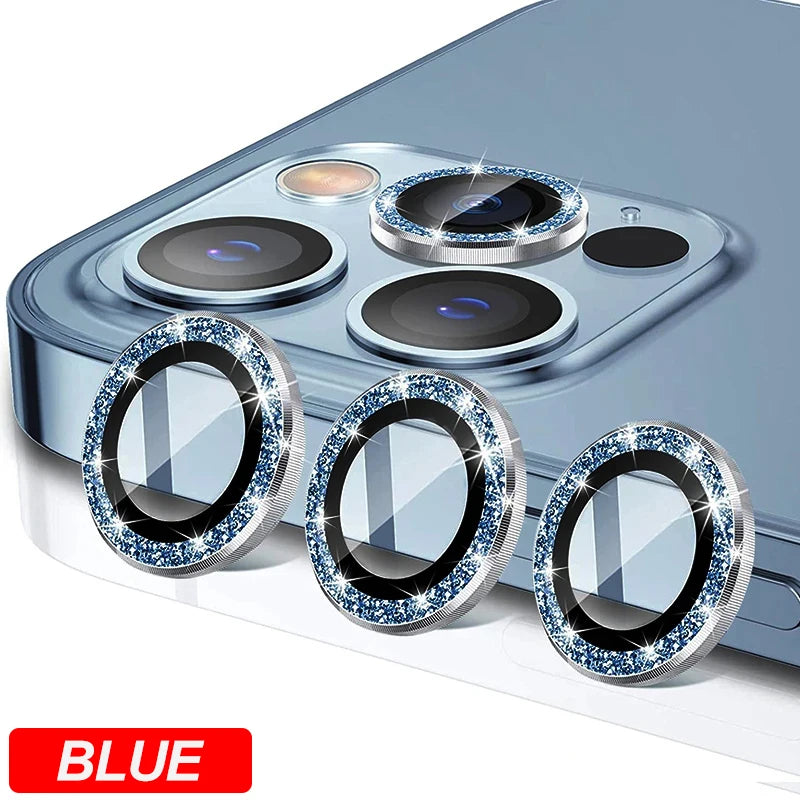 Camera Lens Protector For iPhone 11 12 13 Pro Max Mini 14 15 Pro Max Diamond Metal Protective Glass For iPhone 14 15 Plus Lens - Shopifynow