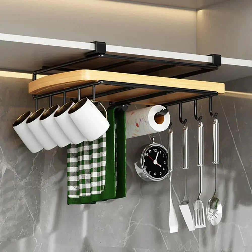 Kitchen Hanging Organizer with Hooks for Hanging Pots and Pans Tidy and Convenient, Kitchen Paper Towel Holder, Pot Lid Holder Shopifynow