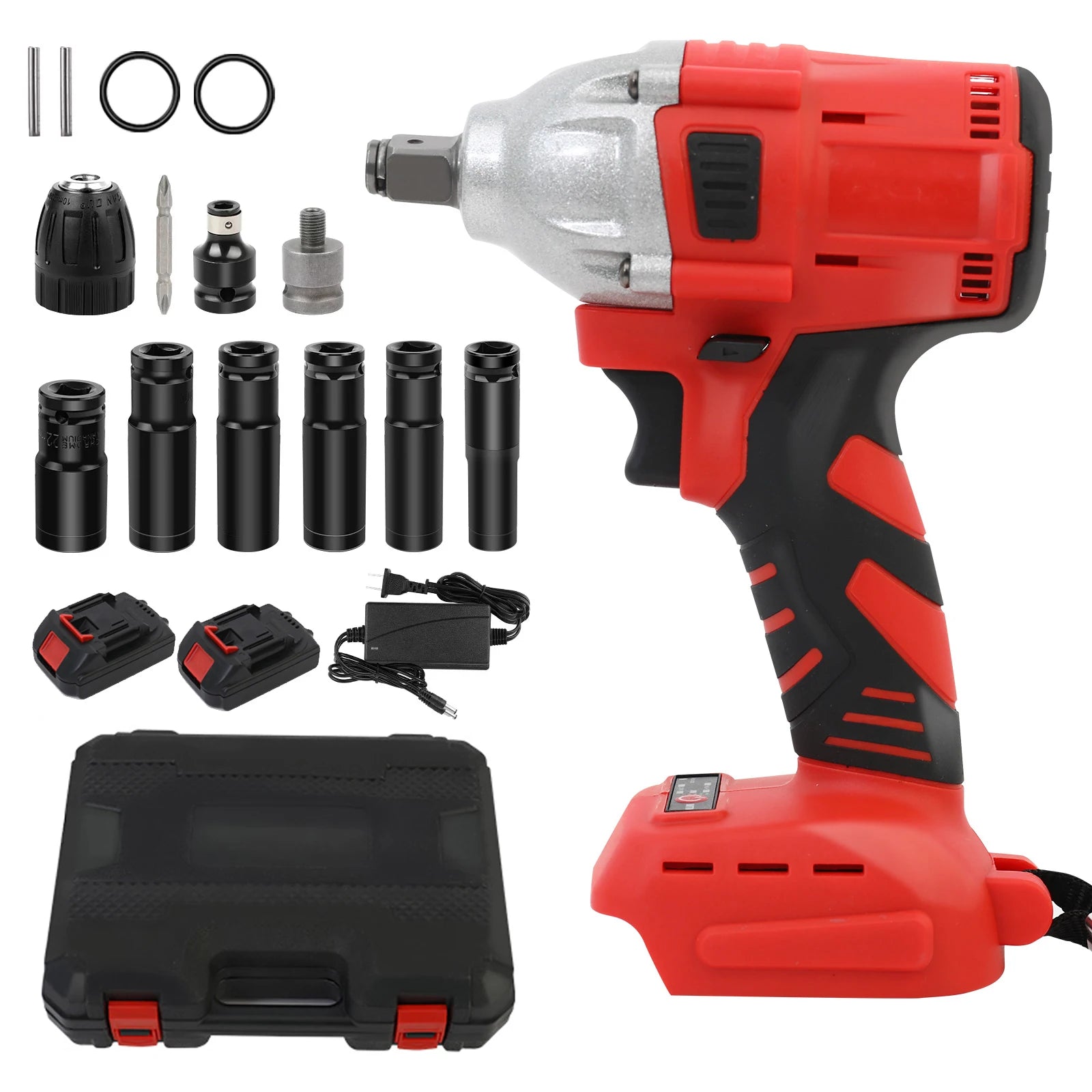 1000N.m (740ft-lbs) Cordless Impact Drill Wrench Brushless Electric High Torque Batteries 1500MAh 20V Fast Charger DIY Tool Shopifynow