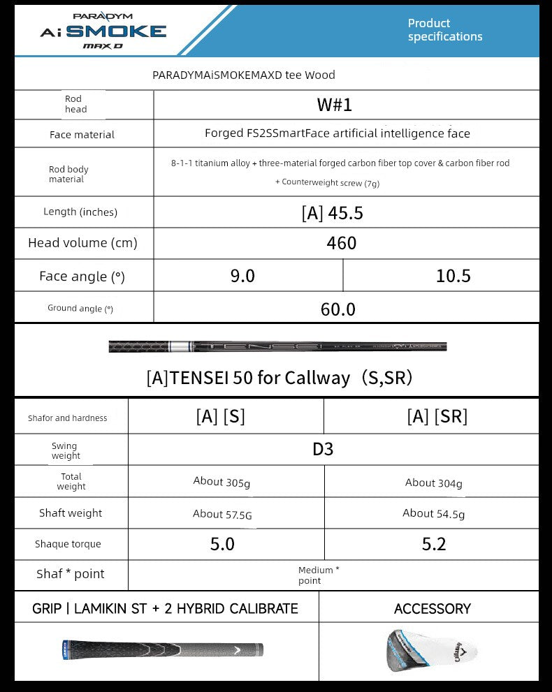 24 New Arrival Callaway Caraway Golf Club Rod Set Male AI Smoke Wooden Pole Matching Apex Iron Pole Shopifynow