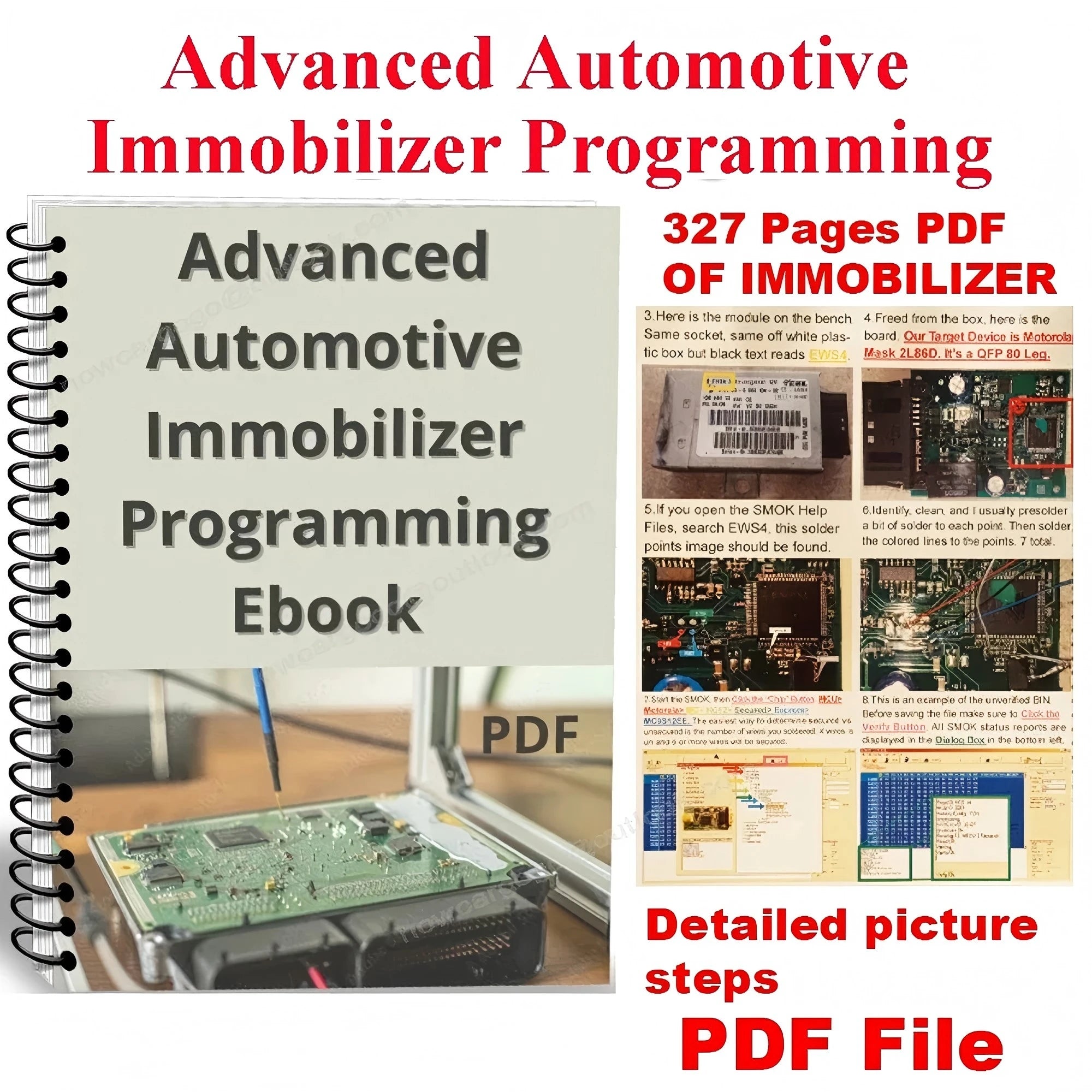 Hot Advanced IMMO BOOK Automotive Immobilizer Programming Ebook 327 Pages PDF Check/Diagnose/Repair Car Control Box ECU Teaching - Shopifynow