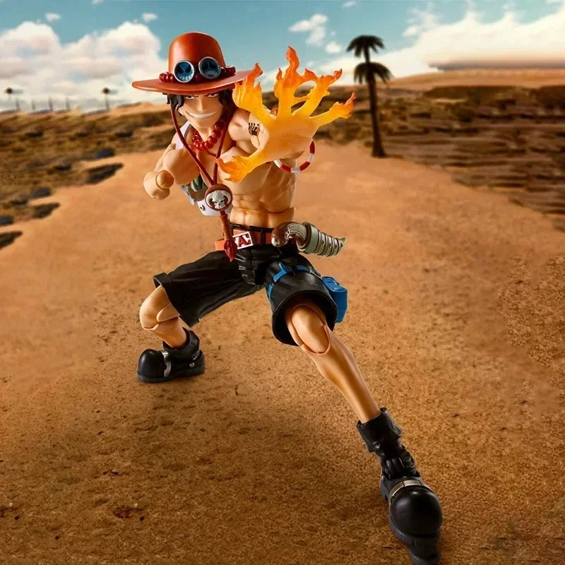 In Stock Bandai S.H.Figuarts SHF ONE PIECE PORTGAS.D.ACE SABO Luffy Model Kit Action Figures Model Toy Gift for Children Shopifynow