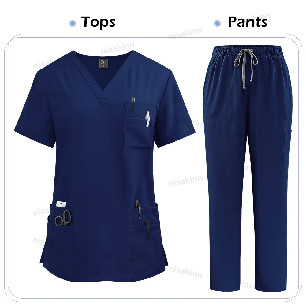 High Quality Medical Clothing for Women Uniform Nurse Lab Coat Unisex Wholesale Tops and Pants Suits Nursing Scrubs Uniforms Set - Shopifynow