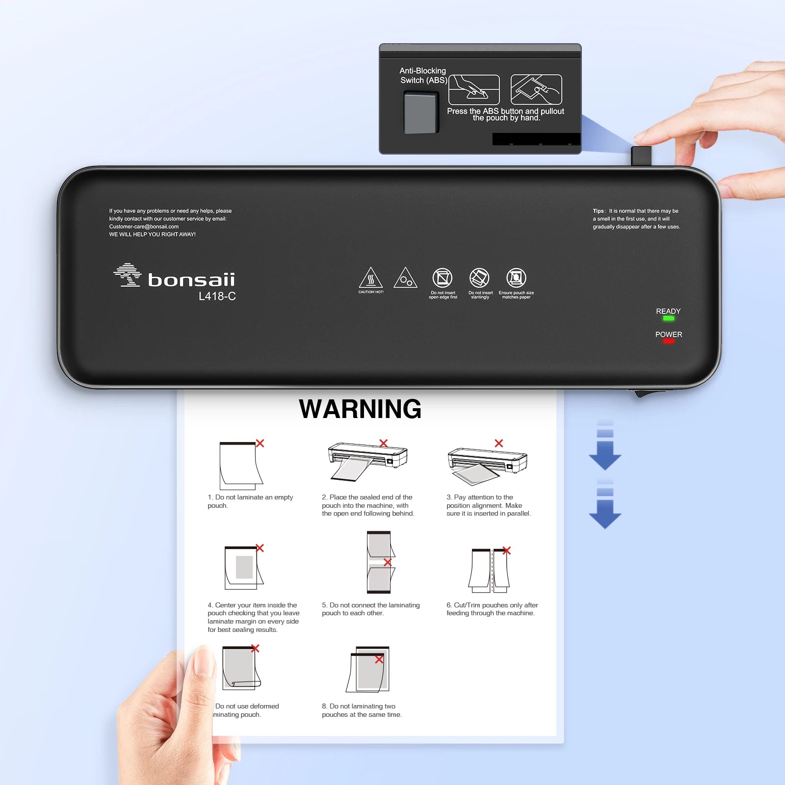 Bonsaii 9-Inch Thermal Laminator with Never Jam Tech for Docs, Posters, Photos - Simple & Convenient for Home, Office, School Shopifynow