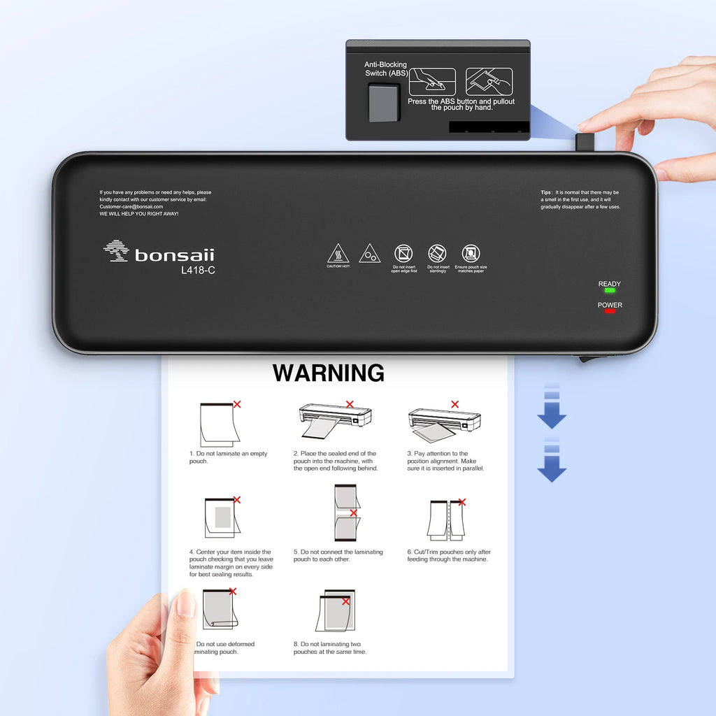 Bonsaii 9-Inch Thermal Laminator with Never Jam Tech for Docs, Posters, Photos - Simple & Convenient for Home, Office, School Shopifynow