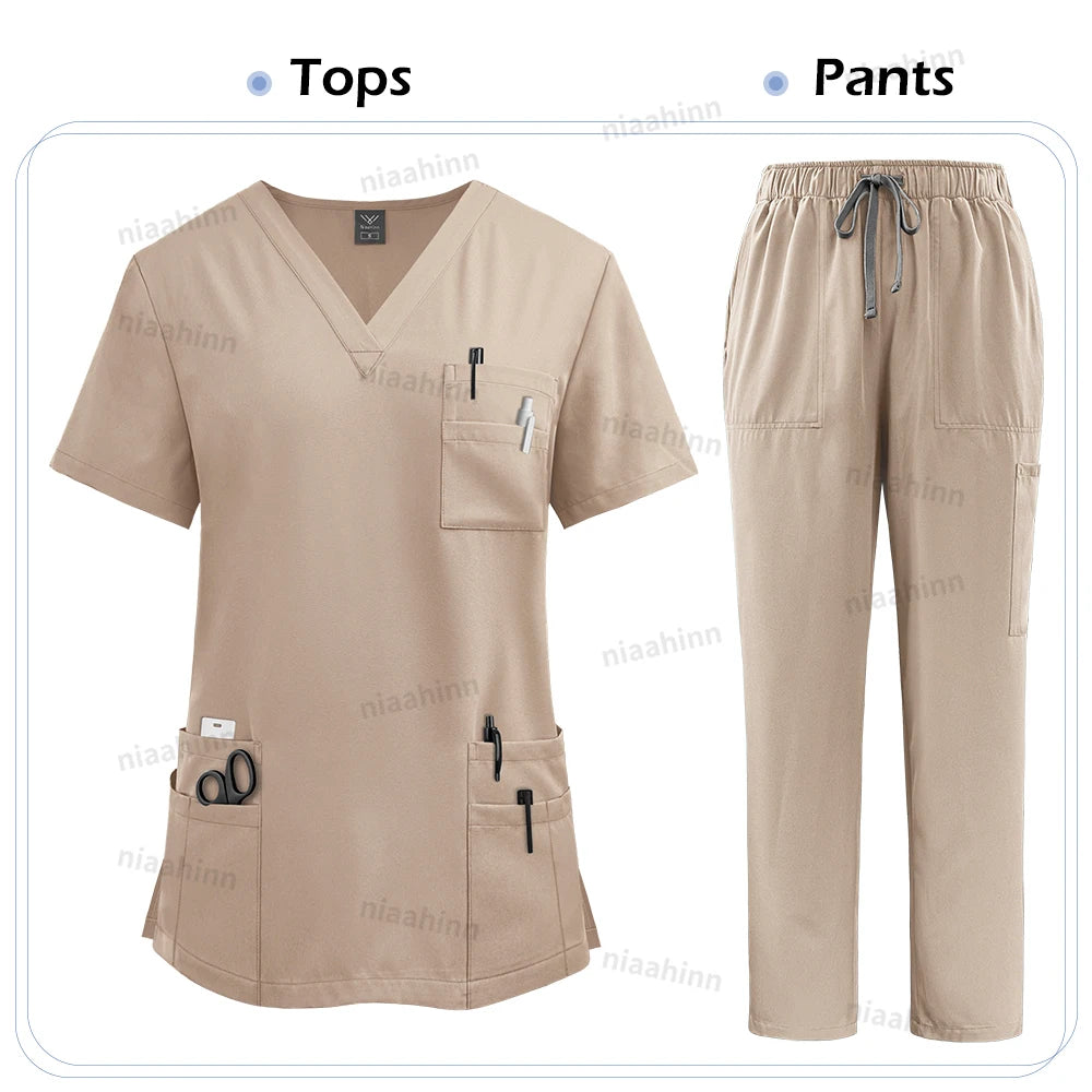 High Quality Medical Clothing for Women Uniform Nurse Lab Coat Unisex Wholesale Tops and Pants Suits Nursing Scrubs Uniforms Set - Shopifynow
