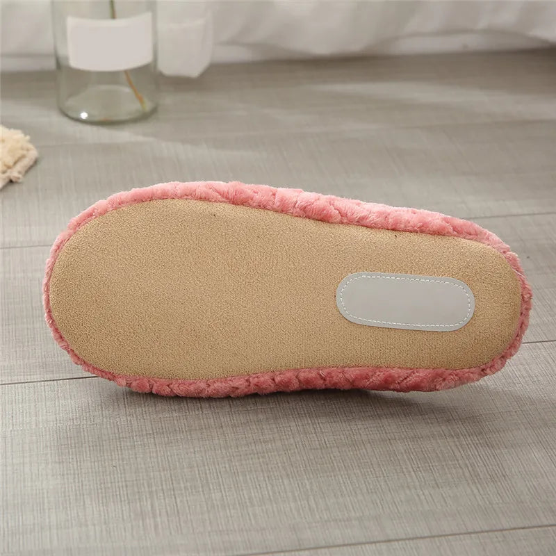 Women Winter Home Fur Slippers Cartoon Cat Non-Slip Soft Warm House Indoor Bedroom Men Couples Boys Girl Memory Foam Floor Shoes Shopifynow