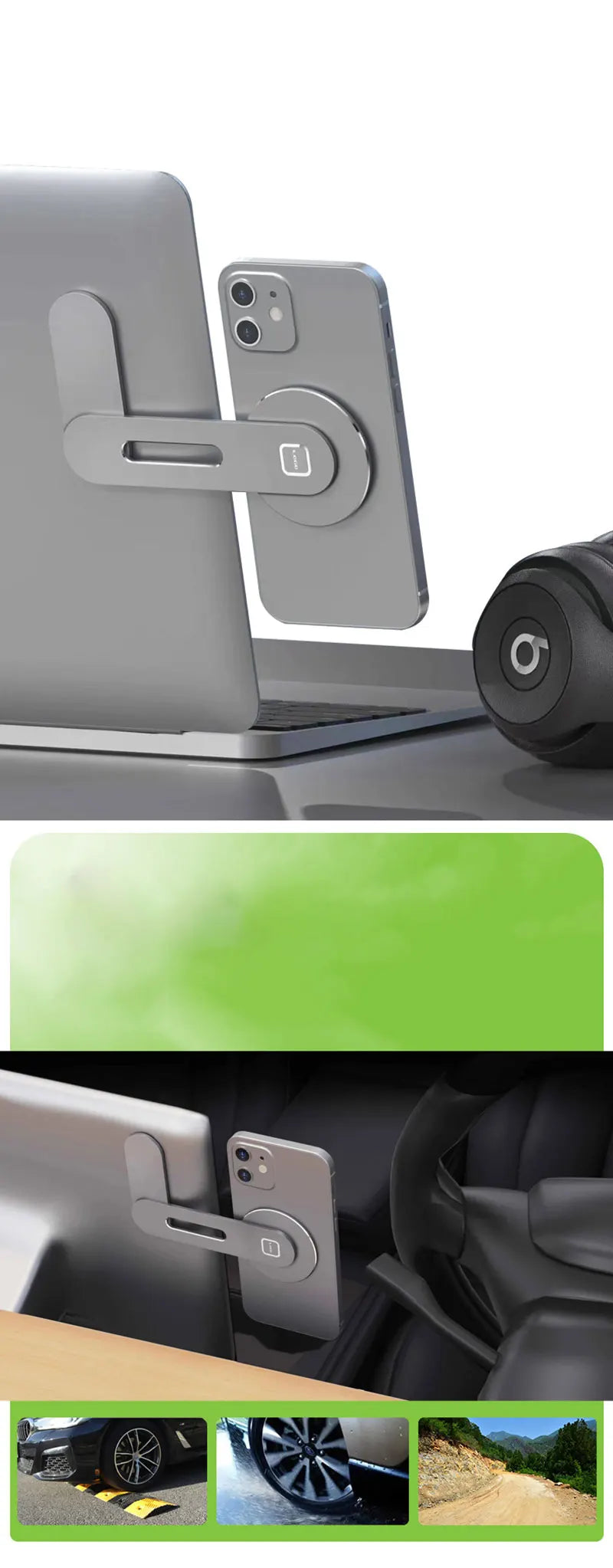 Invisible Foldaway Car Phone Mount Holder 15W Magnetic Magsafe Macsafe Wireless Charger for Tesla Model 3 Y X S BYD Atto 3