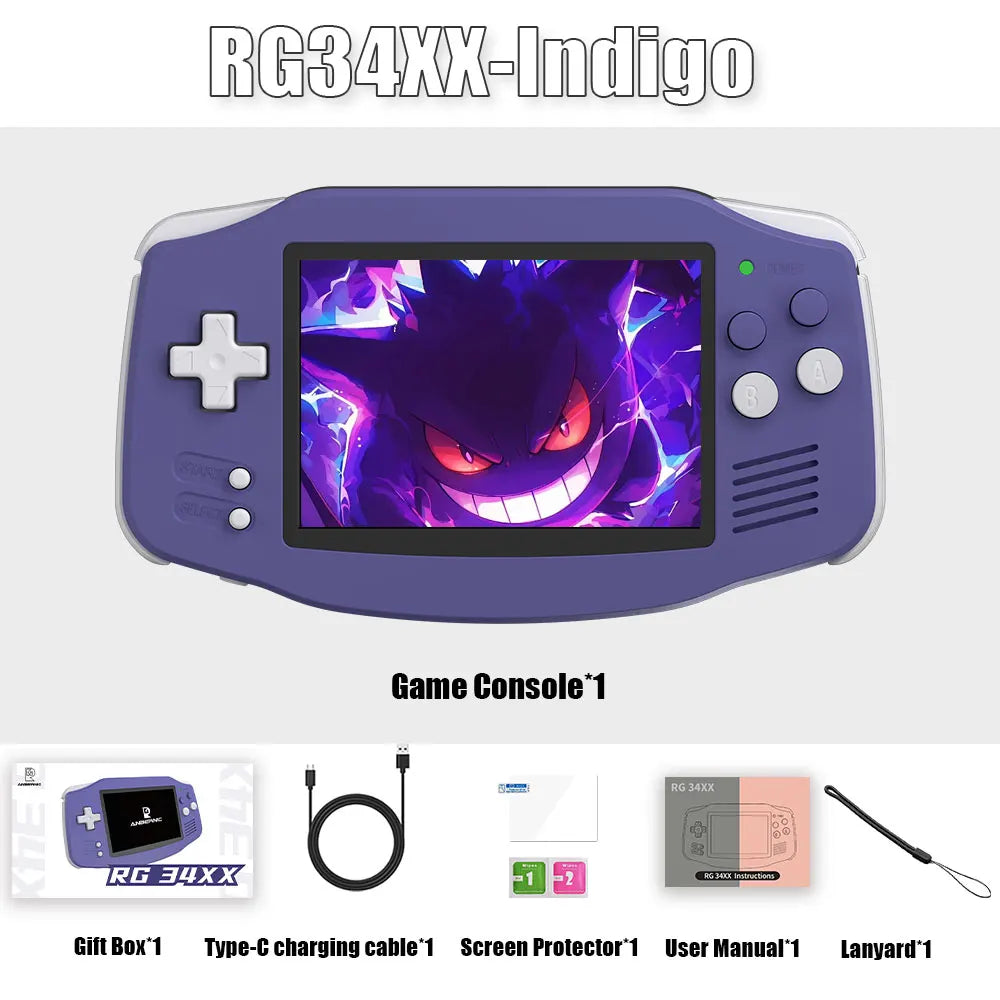 ANBERNIC RG34XX 64Bit Retro Handheld Game Player 3.4-inch IPS Screen HD-Support TV Portable Game Console 3500mAh streaming Gift - Shopifynow