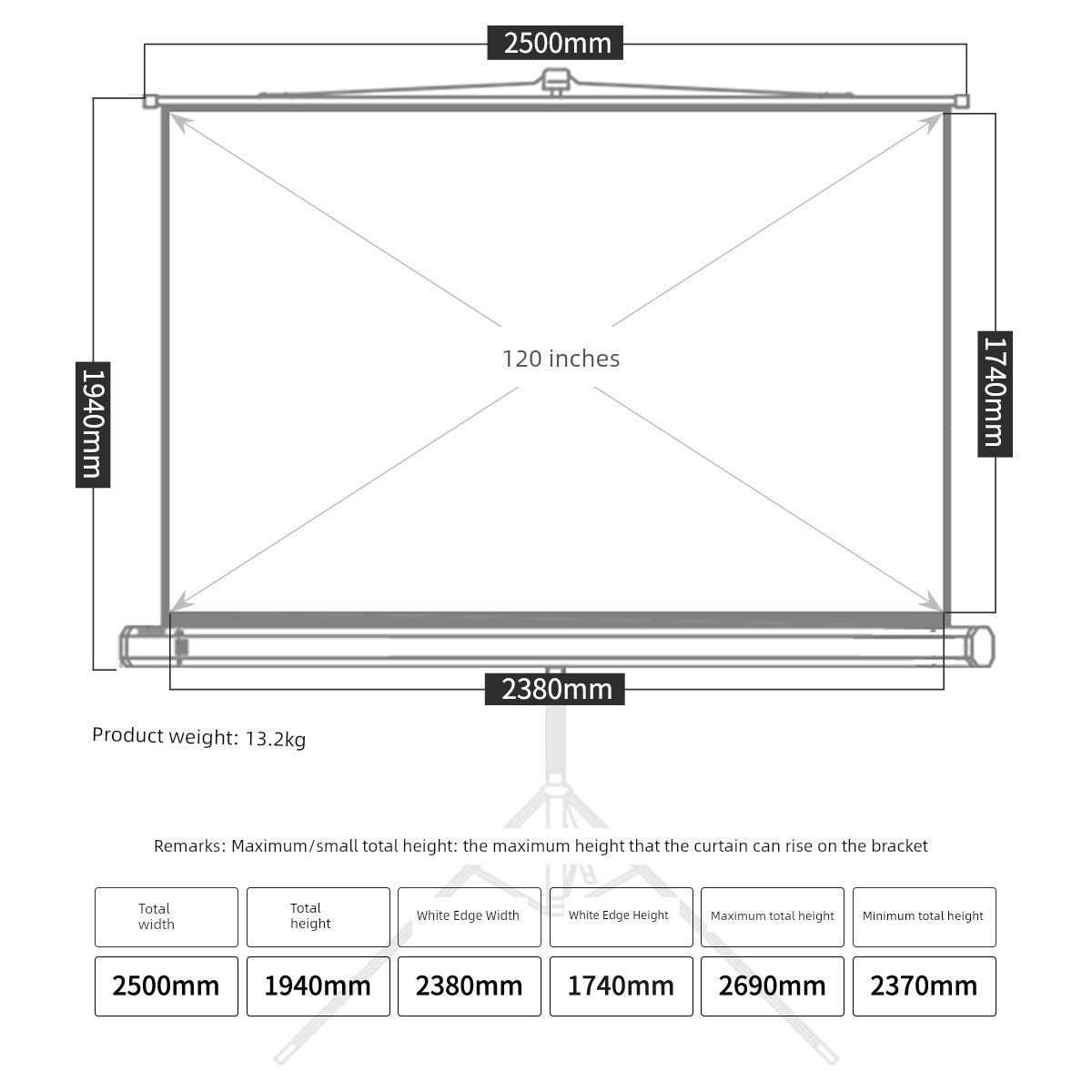 Deli Hanging Projection Screen Curtain Electric Remote Control 100-Inch 4:3 Projection Curtain Office For Home Projector Curtain 120-Inch 16:10 Tripod Screen Wall Screen 84-Inch Shopifynow