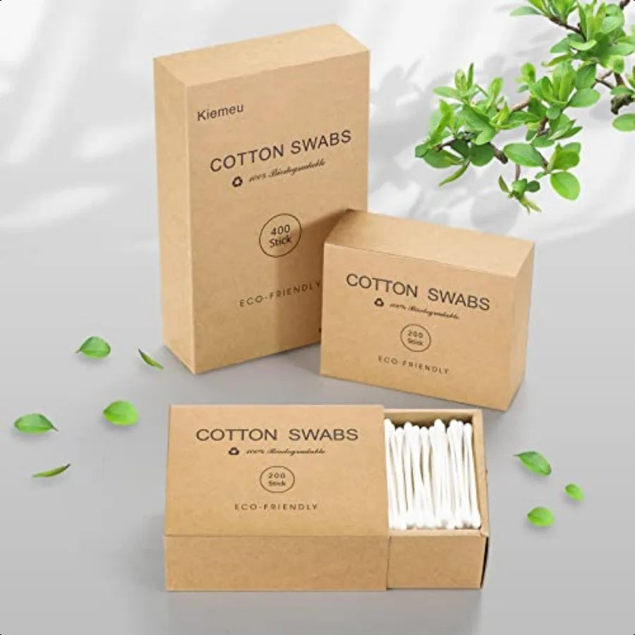 400 Count Organic Q Tips Cotton Swabs For Ears Eco Friendly Qtips For Ear Cotton Buds