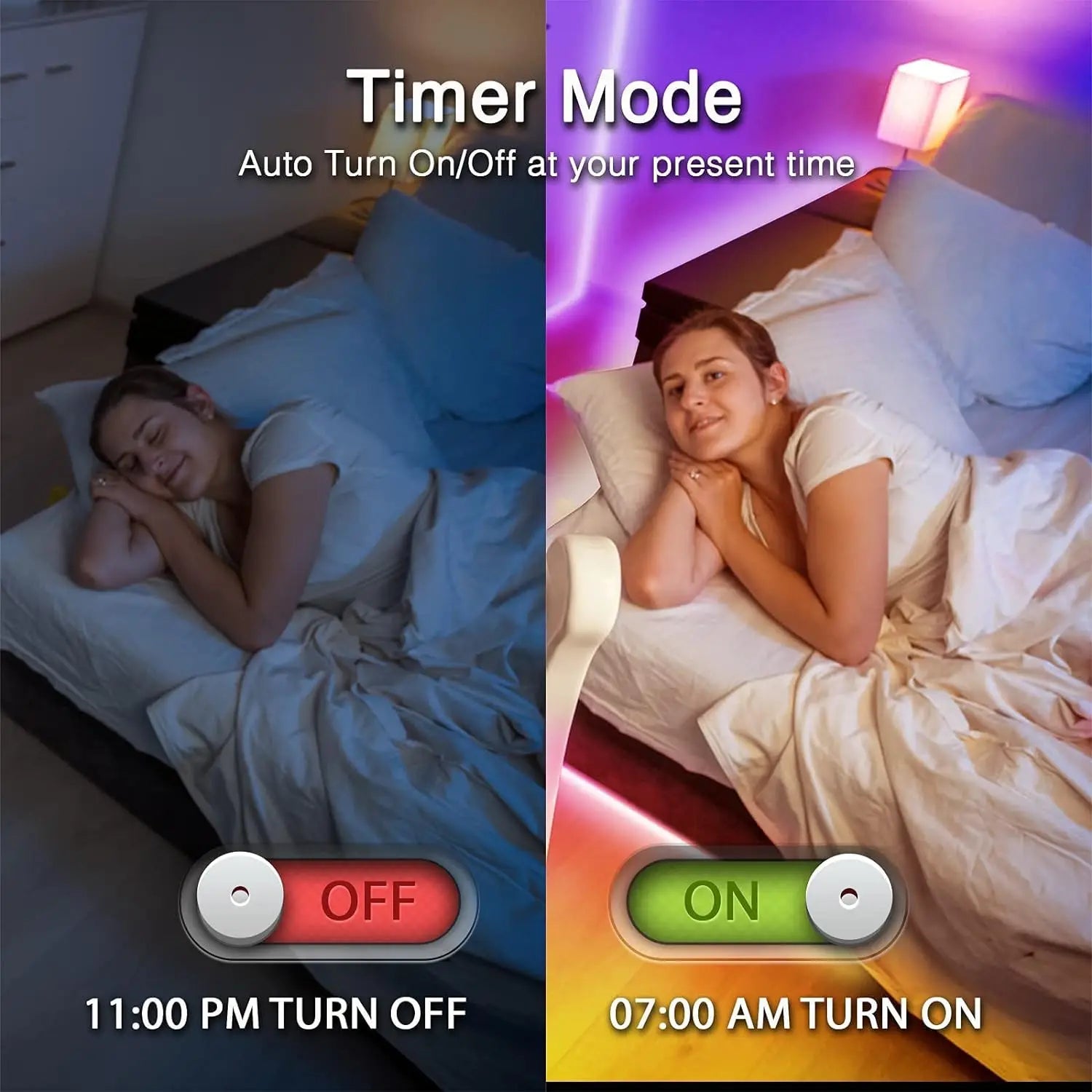 100ft led Strip Lights  Tape Lights with Remote Bluetooth Smart App 5050 RGB Color Changing Strip Lighting Bedroom Kitging Decor Shopifynow