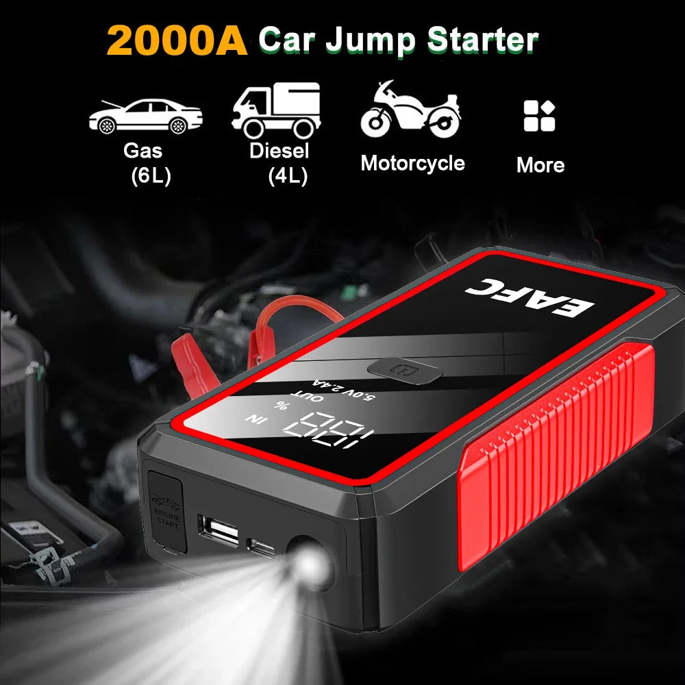 2000A/1200A/600A Car Jump Starter Power Bank Car Battery Booster Charger 12V Starting Device Petrol Diesel-Car Starter Buster - Shopifynow