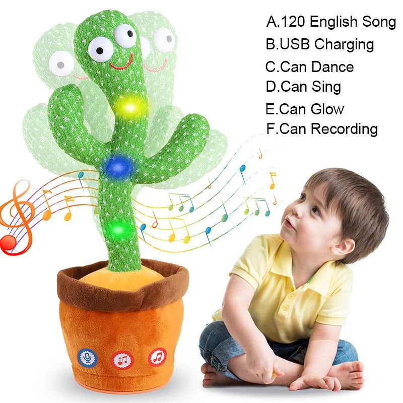 Kids Dancing Talking Cactus Toys Interactive Talking Sunny Cactus Electronic Plush Toy Home Decoration for Children Xmas Gifts - Shopifynow