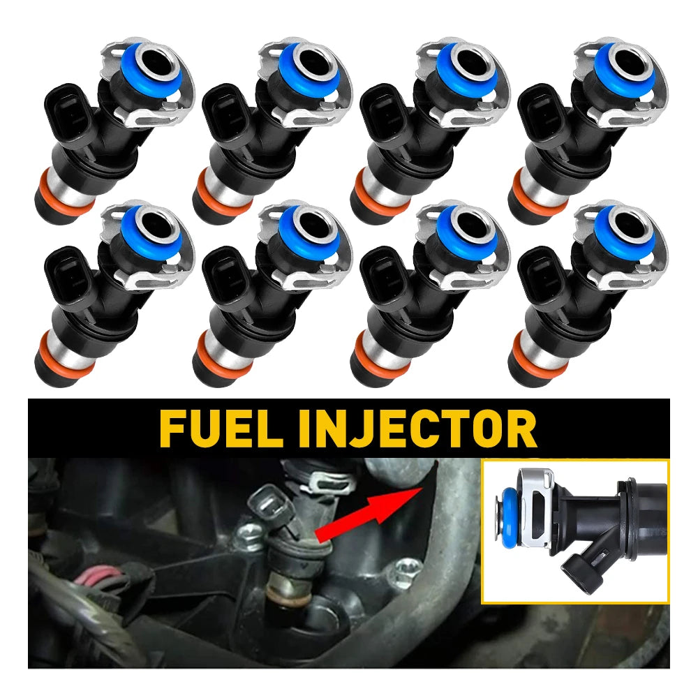 8Pcs New Fuel Injector Fit For Silverado GMC Yukon Cadillac Silverado 1500 2500 3500 OE 25317628 Accessories - Shopifynow