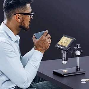 Digital Microscope 4.3" IPS USB Coin Microscope 1000X Magnification 2MP Ultra-Precise Focusing Soldering Microscopes for Repair Shopifynow
