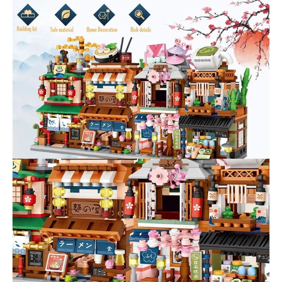 4 PACK Brick Building Set for 2969 PCS Building Blocks Kit Japanese Street Building Toy Set Gift for 615 Years Old Kid and Adul Shopifynow