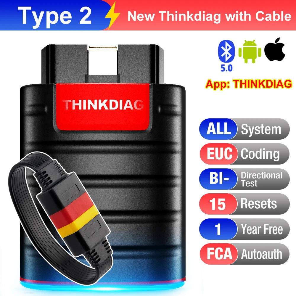 2025 THINKCAR New Thinkdiag ALL System Car Diagnostic Tools ECU Coding Active Test 16 Reset 1 Year Free OBD2 Scanner code reader - Shopifynow