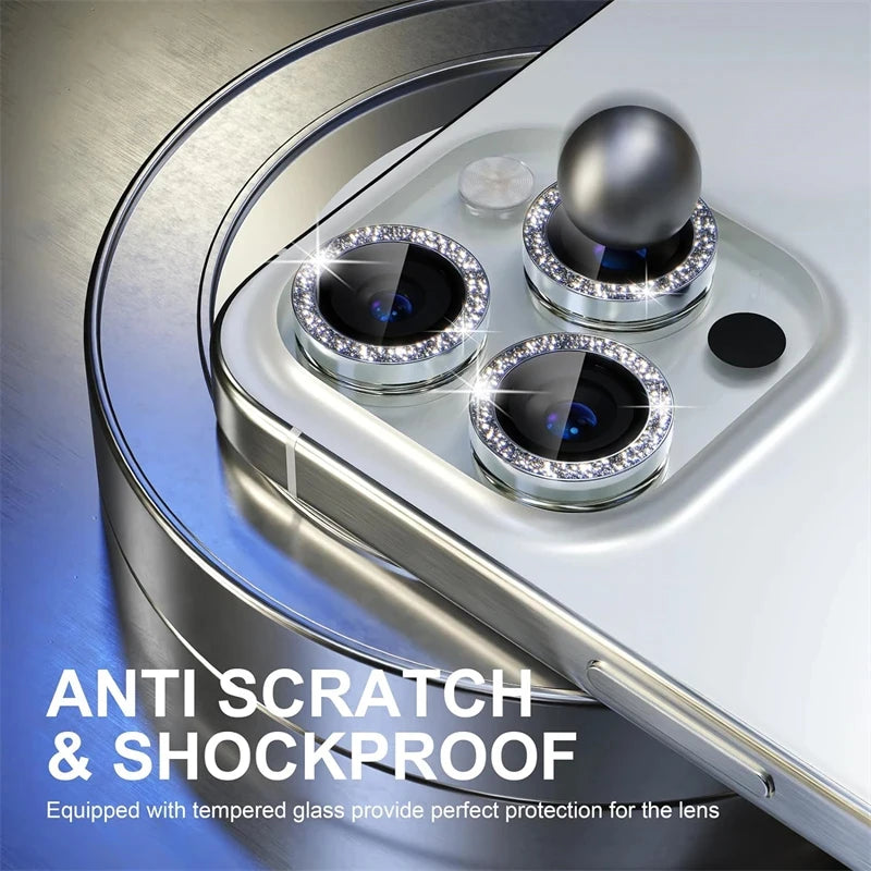 Camera Lens Protector For iPhone 11 12 13 Pro Max Mini 14 15 Pro Max Diamond Metal Protective Glass For iPhone 14 15 Plus Lens - Shopifynow