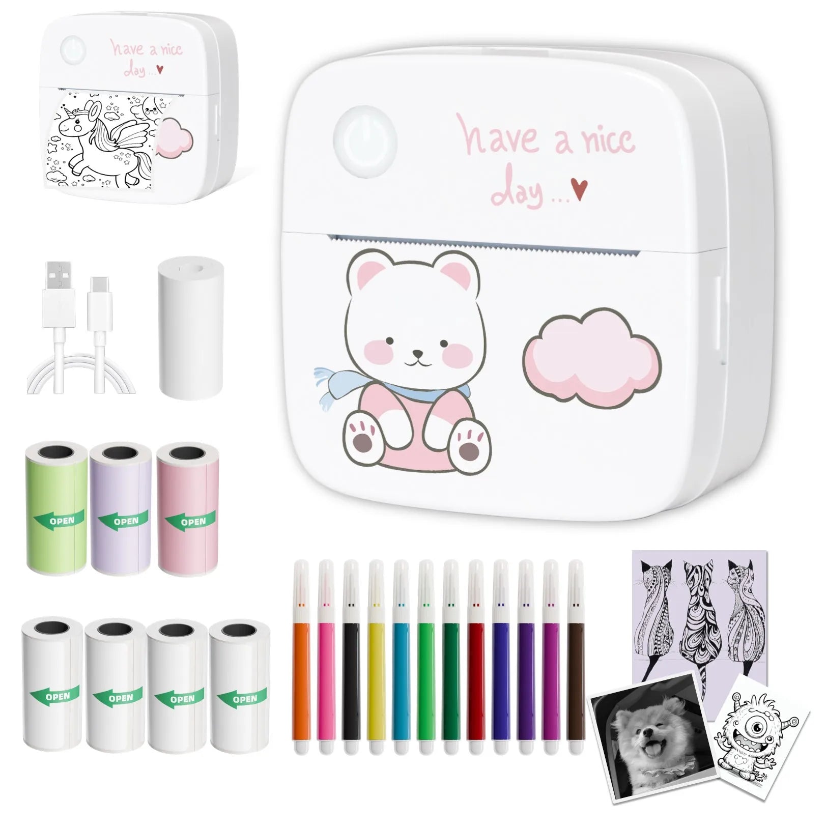 B2 Mini Printer Sticker Thermal Inkless Printer iOS Android Bluetooth Portable Printers Photo Printing Maker for iPhone Xiaomi Shopifynow