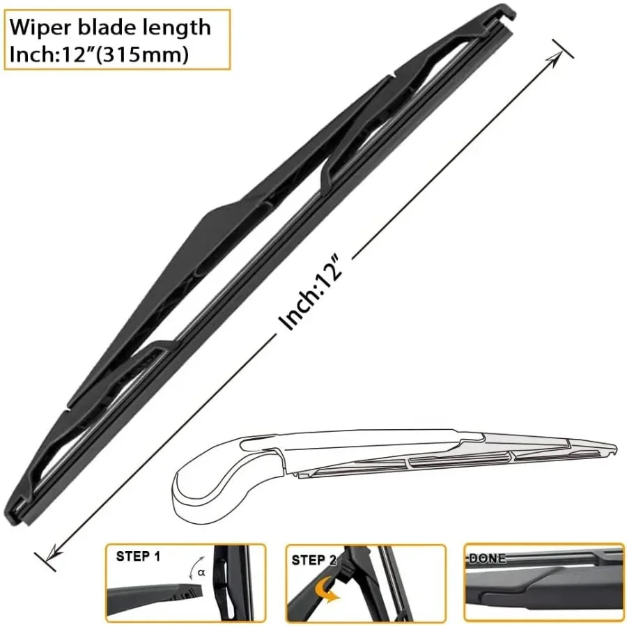 28+28 Windshield Wipers with 12 Inch Rear Wiper Blade Replacement for  Focus 20122018 Models Enhanced Visibility in Rain and Sn