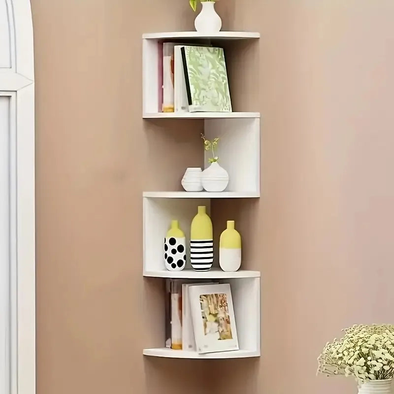 5-Tier Corner Shelf - Space Saving Wall Mount Organizer for Bathroom, Kitchen, Office & More, White Shopifynow