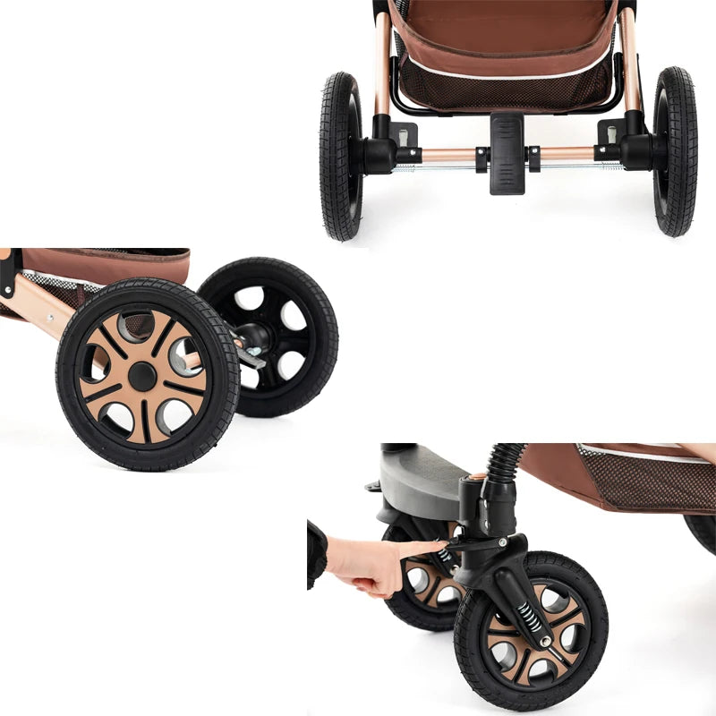 3 in 1 Baby Stroller,Baby Travel System,Baby Carriage 3in1 with Isofix Base,Foldable Newborn Pram,Reversible Standard Stroller Shopifynow