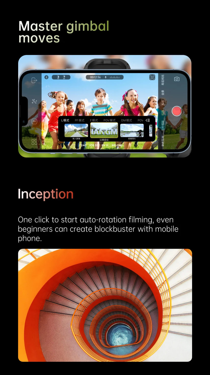 AOCHUAN 3-Axis Handheld Gimbal Stabilizer SmartXE for Smartphone for iPhone Android AI Face Tracking TikTok Vlog - Shopifynow