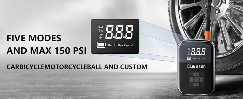 1pc Car Wireless Air Pump 150PSI Portable Electric Tire Inflation For Car Bicycle Motorcycle Air Compressor Inflator US Shipping Shopifynow