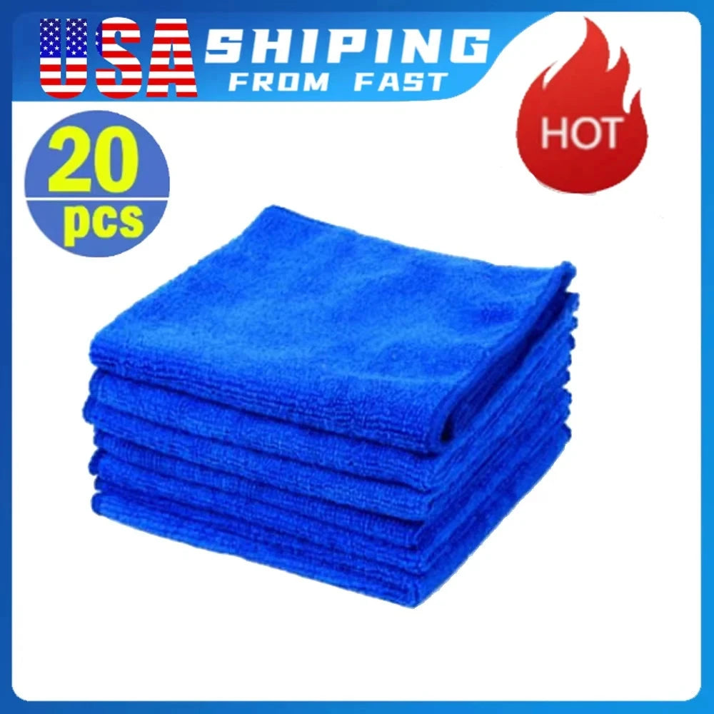 20PCS 30*30 General Cleaning Towel Soft Microfiber Car Cleaning Towel Drying Cloth Hemming Wash Towel Water Suction Polishing Shopifynow