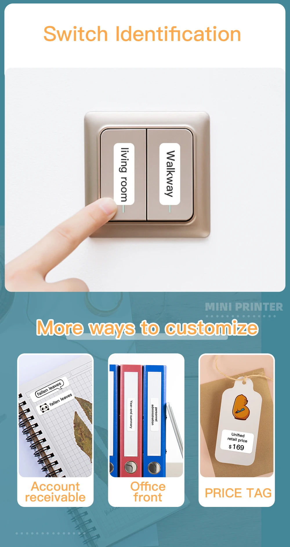 B3 Portable Photo Printer with Bluetooth iOS Android for Inkless Thermal Printing  Sticker Printer Label Maker DIY Toy Kids Gift - Shopifynow