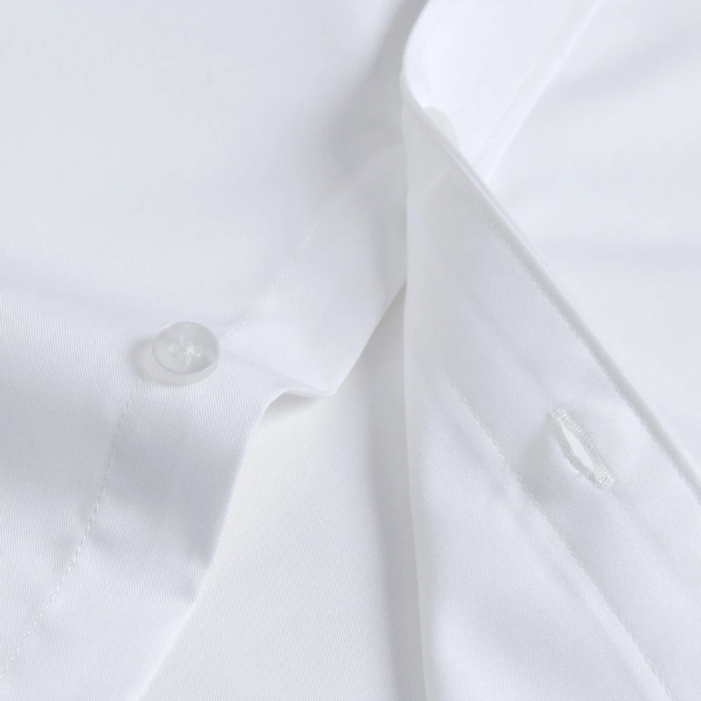 Men's Old Money Style Sleek Stretch Dress Shirt Regular Fit Solid Wrinkle-Free Long Sleeve Casual Business Button-up Shirts Shopifynow