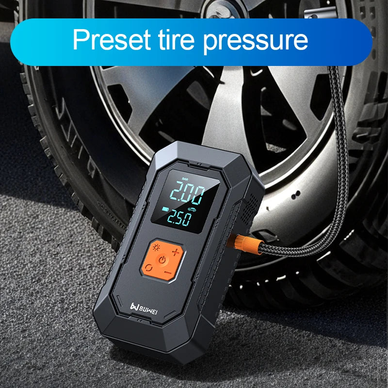 Car Jump Starter Air Pump Power Bank Lighting Portable Air Compressor 4 In 1 Cars Battery Starters Auto Tyre Inflator