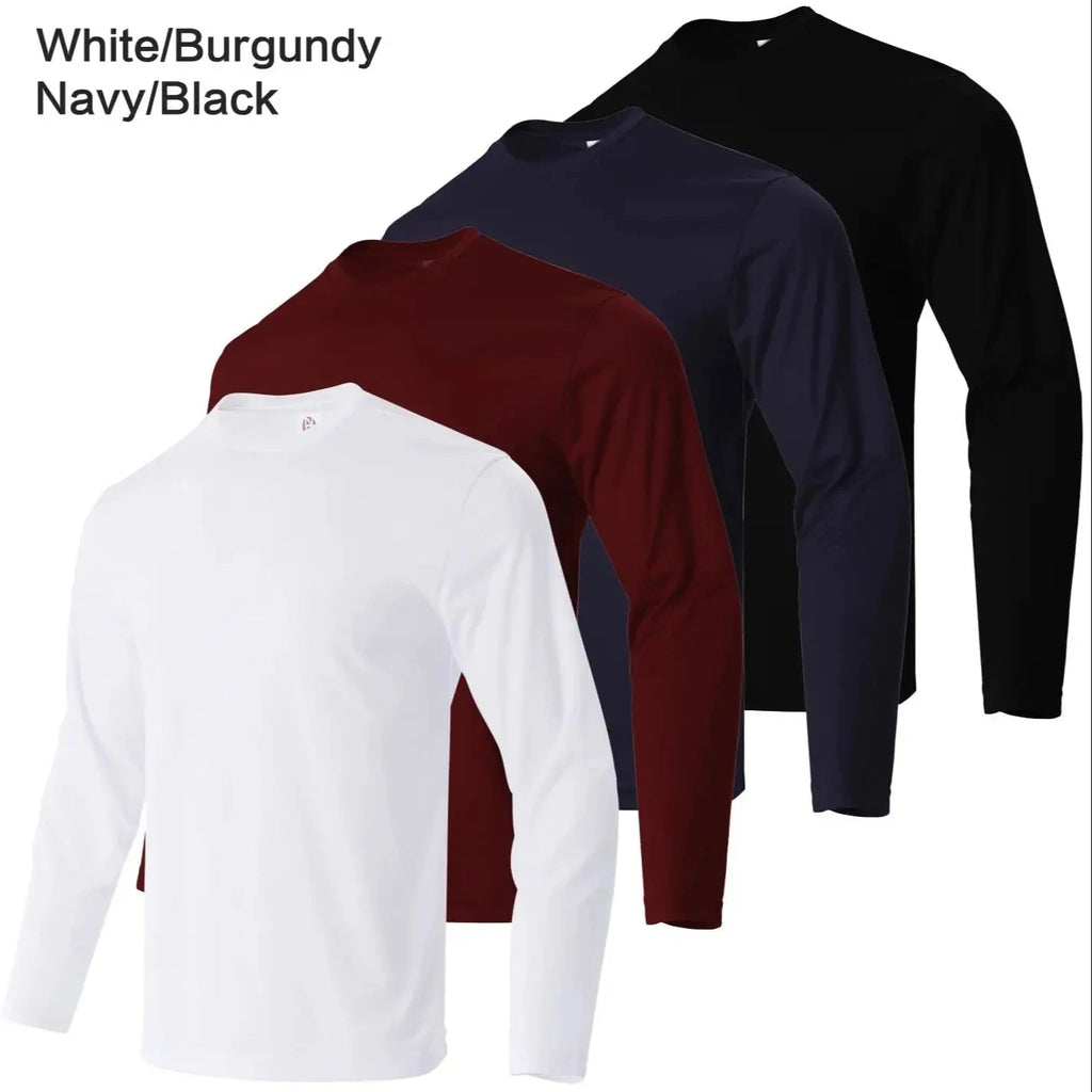 4-piece men's quick drying sports and fitness T-shirt long sleeved sports and running T-shirt Shopifynow