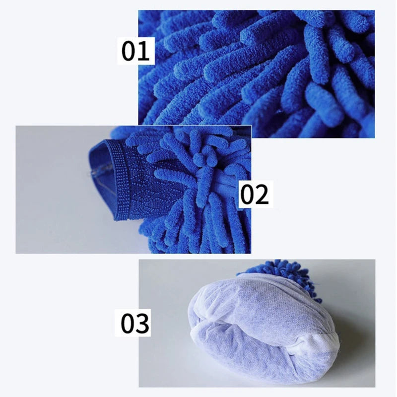 Car Wash Gloves Chenille Glove Plush Rags Thickened double-sided Car Supplies Cleaning Tools Auto Acessories Car Detailing - Shopifynow