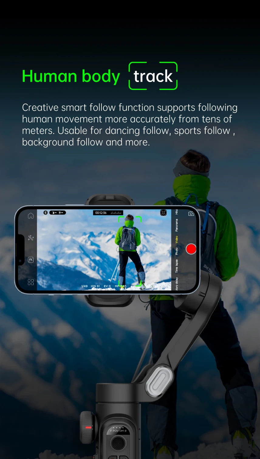 AOCHUAN 3-Axis Handheld Gimbal Stabilizer SmartXE for Smartphone for iPhone Android AI Face Tracking TikTok Vlog - Shopifynow