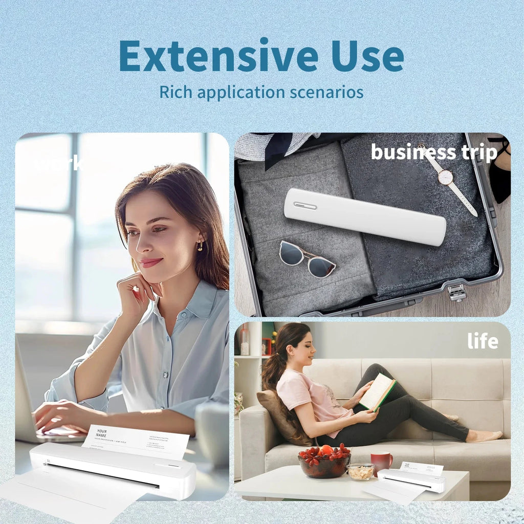 Portable Printer Wireless Inkless Thermal A4 C80 300DPI US-letter Mobile Printer Support Android iOS for Travel Work Home Shopifynow