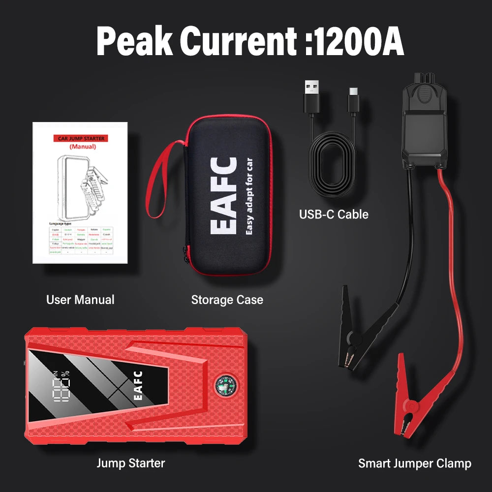 2000A/1200A/600A Car Jump Starter Power Bank Car Battery Booster Charger 12V Starting Device Petrol Diesel-Car Starter Buster - Shopifynow
