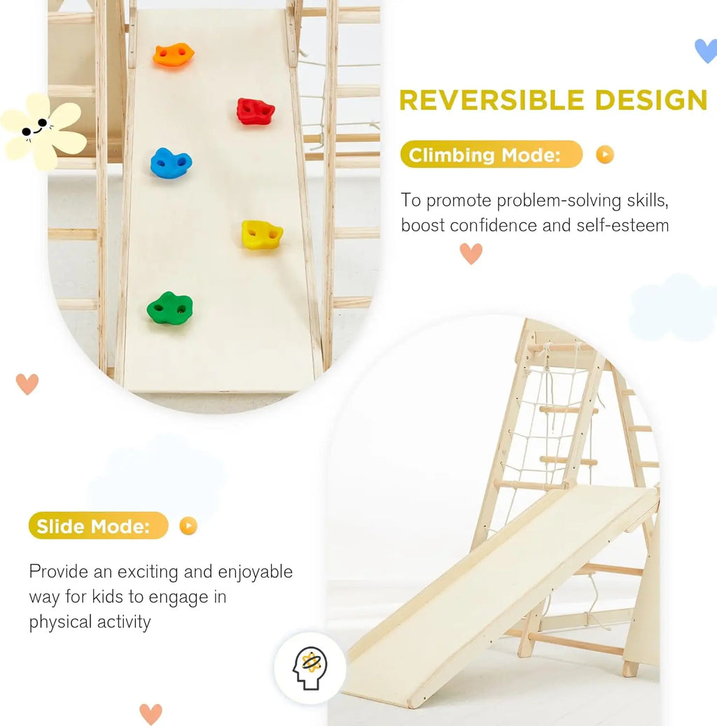 Indoor Jungle Gym, 9 in 1 Kids Indoor Playground, Climbing Toys for Kids with Climbing Wall, Slide, Monkey Bars, Rope Ladder and Shopifynow