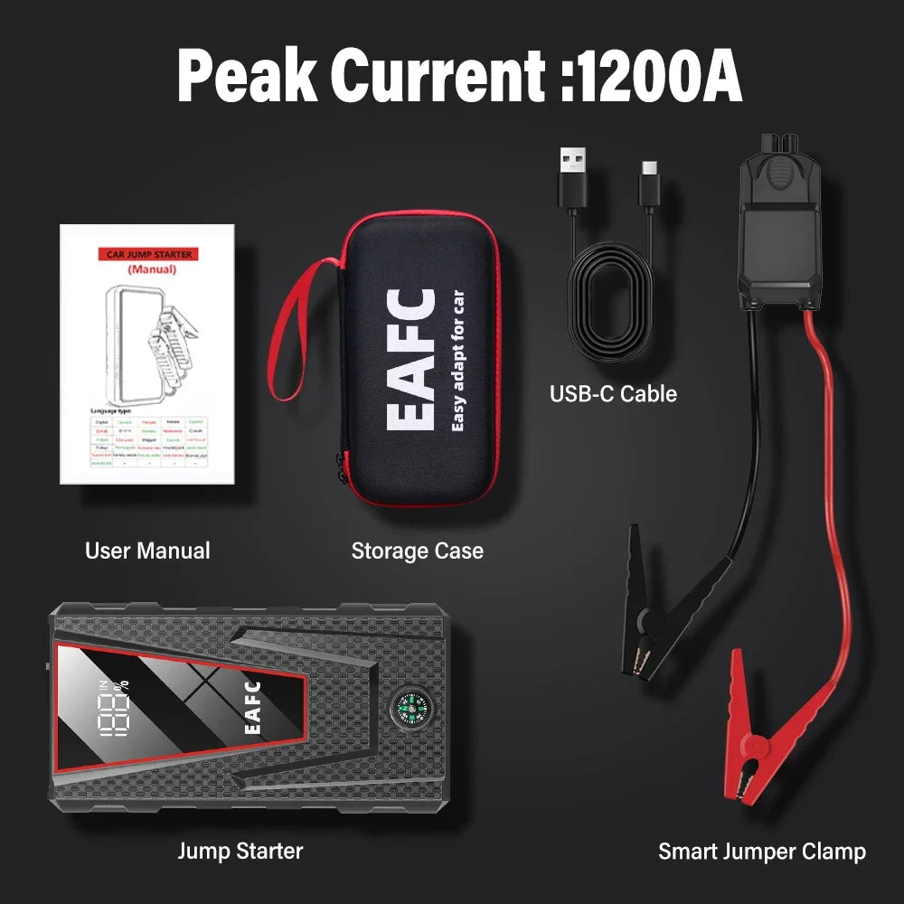 2000A/1200A/600A Car Jump Starter Power Bank Car Battery Booster Charger 12V Starting Device Petrol Diesel-Car Starter Buster - Shopifynow