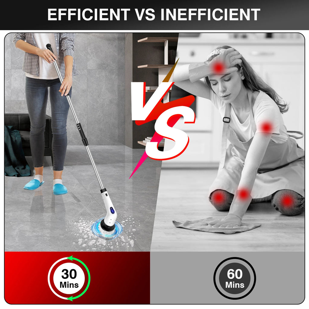 DayPlus Cordless Electric Cleaning Brush 10-in-1 Multifunctional Spin Scrubber Kitchen Bathroom Cleaning Brush Rotary Cleaner - Shopifynow