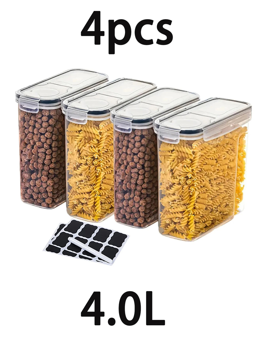 4pcs4l  Large Food Storage Containers With Lids, Airtight Food Storage Containers For Kitchen Pantry Organization And Storage Shopifynow