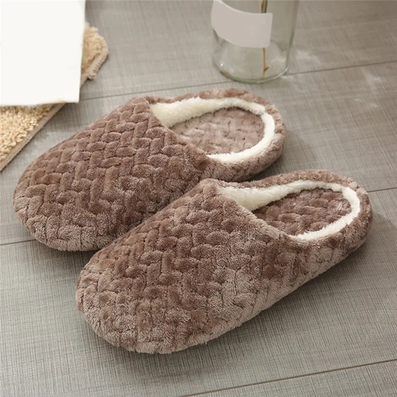 Women Winter Home Fur Slippers Cartoon Cat Non-Slip Soft Warm House Indoor Bedroom Men Couples Boys Girl Memory Foam Floor Shoes Shopifynow