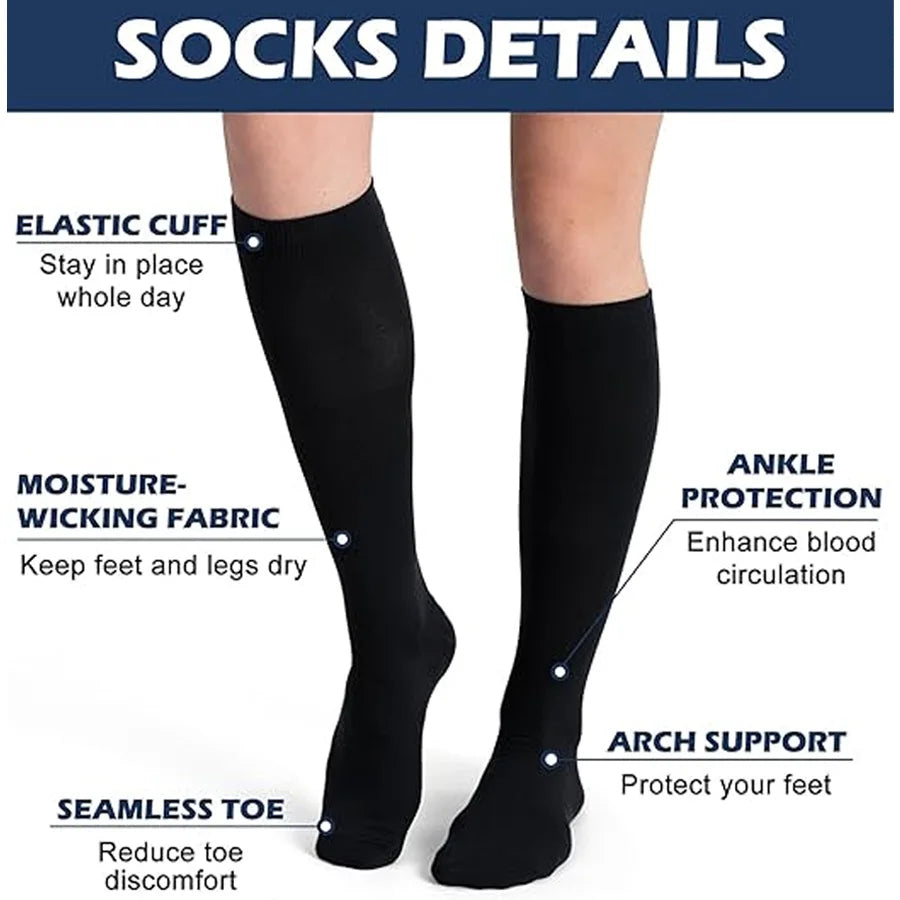 4 pairs compression socks for men and women for running, cycling, yoga, and travel mid-calf socks Shopifynow