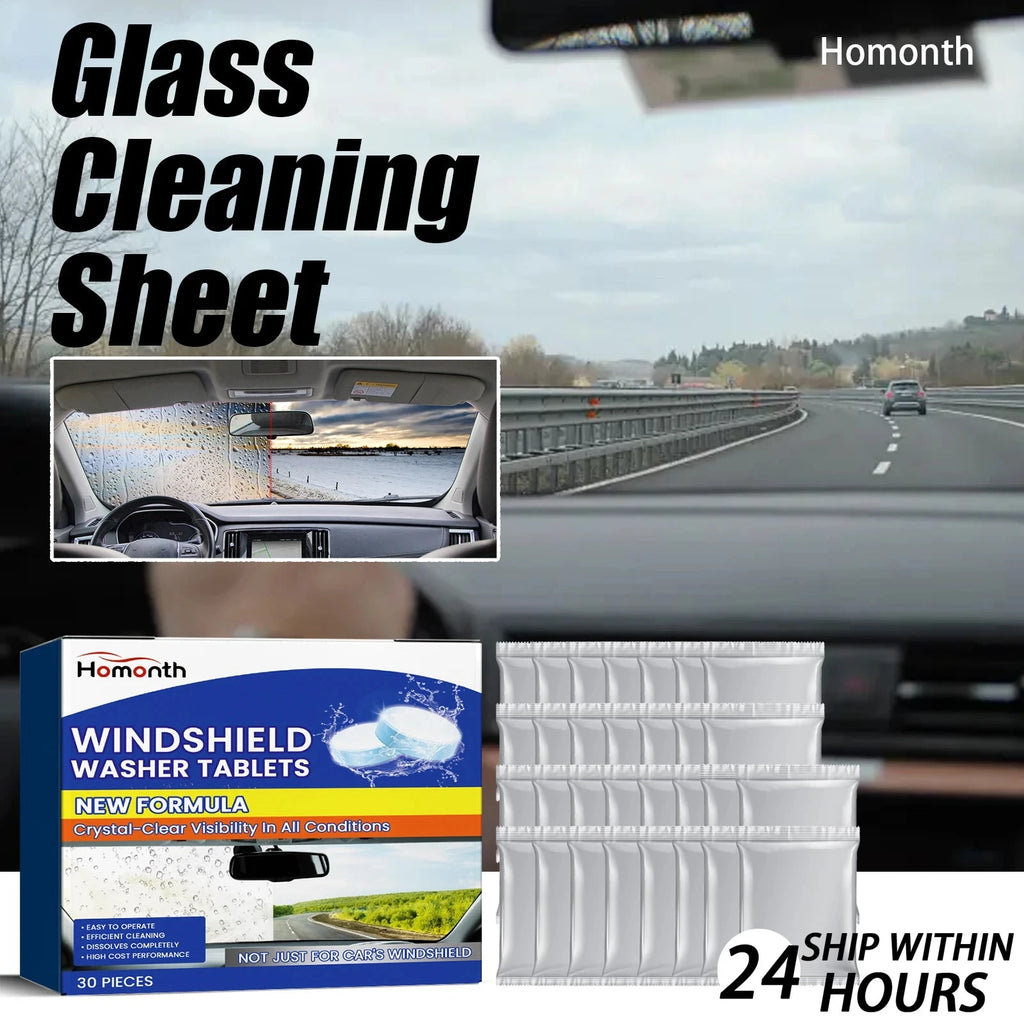 Homonth Windshield Cleaning Tablets 30PCS Glass Restoration Streak Free Cleaner for Car Windows Anti Fog Interior Glass Cleaner Shopifynow