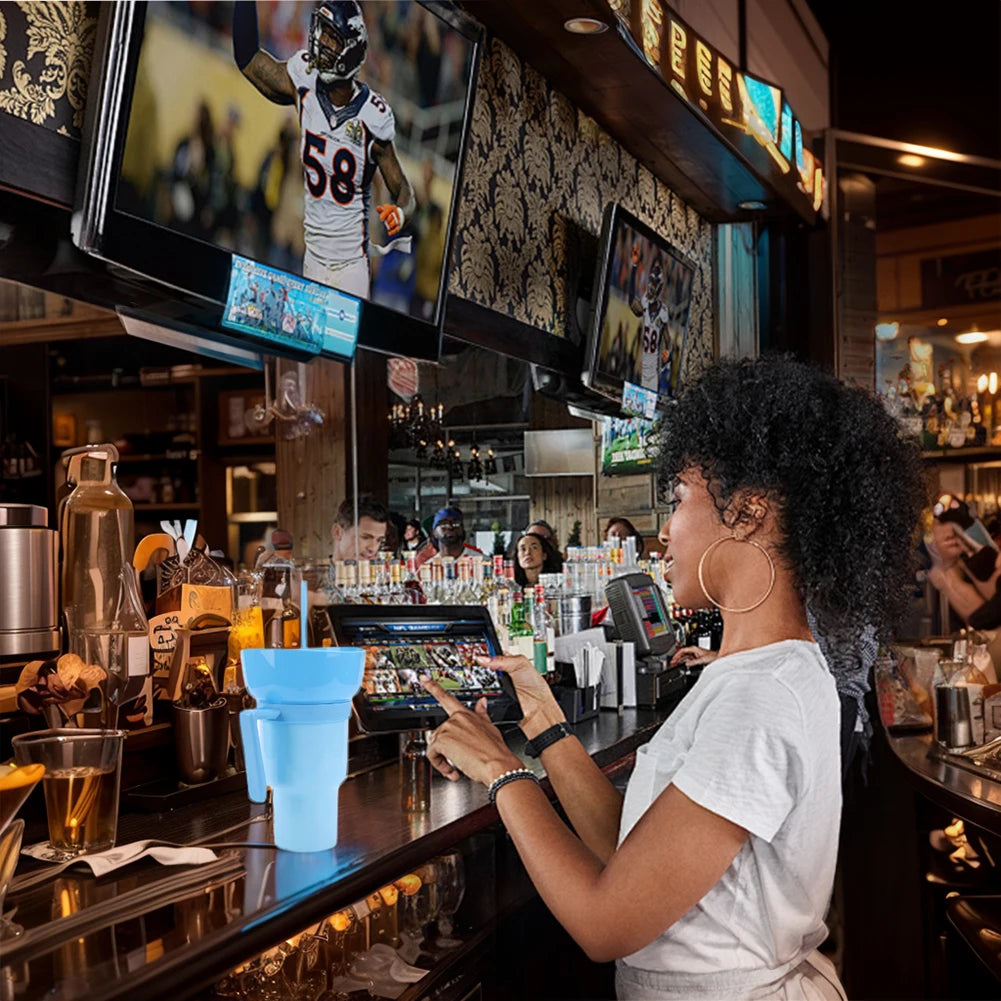 1000ml 2 In 1 Portable Snack Bowl Drink Cup Leak-Proof with Straw Stadium Tumbler Water Bottle Splash Proof for Cinema Travel Shopifynow