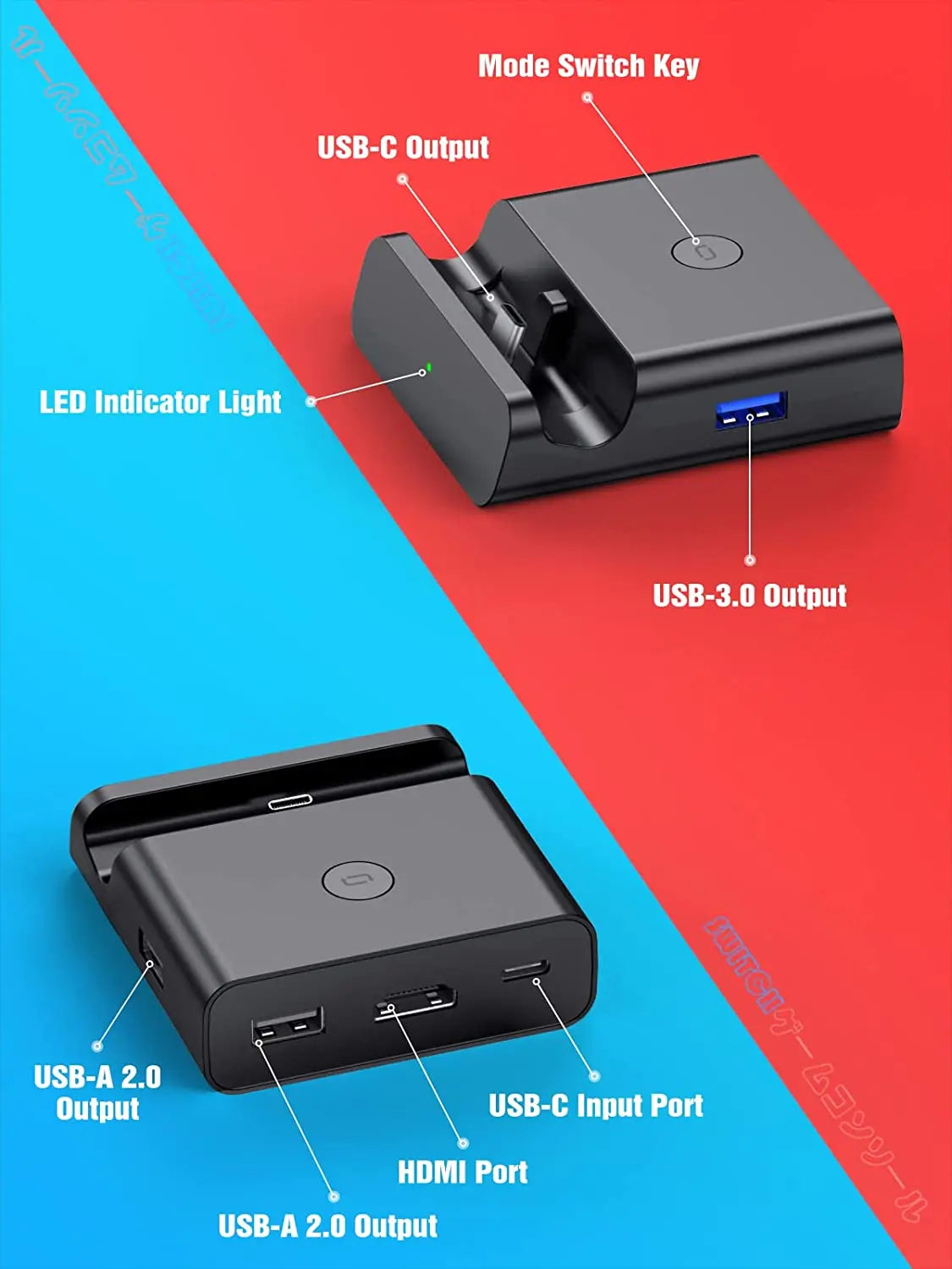 NEWDERY Switch TV Dock for Nintendo Switch&OLED USB C to HDMI Multiport Hub Adapter Portable PD Charger Dock Switch Accessories Shopifynow