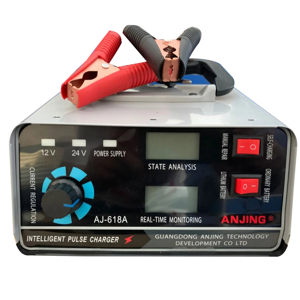 12/24V 400W Universal Car Lead Acid Battery Charger LCD Display Intelligent Charger Automatic Repair for Motorcycle Van Truck