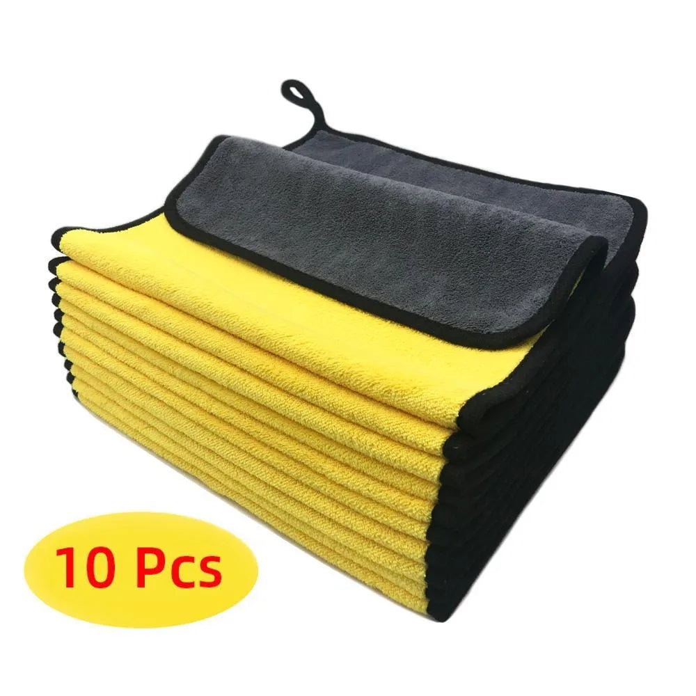 10Pcs Microfiber Cleaning Towel Car Cleaning Cloths Professional Detailing Car Drying Microfiber Towel Wash Towels Accessories